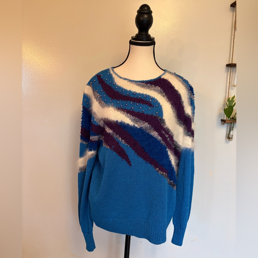 Vintage 1980s Lara Ferrante Knit textured Sweater